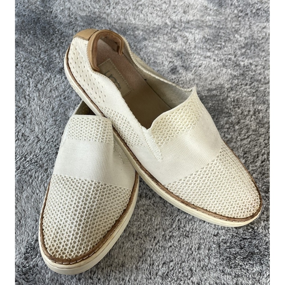 Ugg‎ Sammy Women Size 8 White/ Ivory Knit Mesh Casual Slip On Loafers Shoes